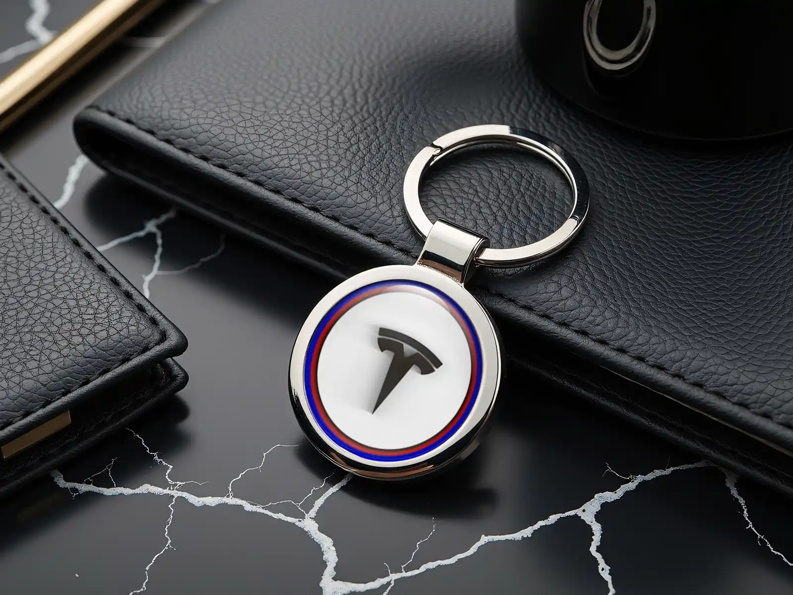 Tesla Llaveros Mujer Acero Minimalista